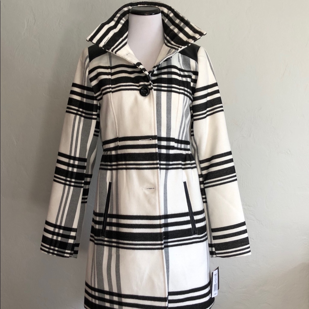Black And White Pea Coat